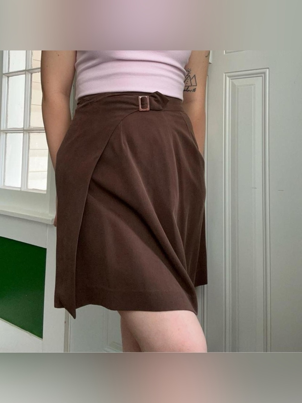 Vintage NWT 100% silk mini skirt